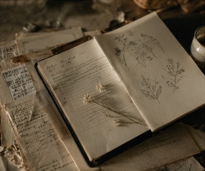 A pressed-flower journal