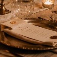 Menu card, wax-sealed